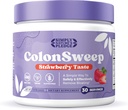 ColonSweep - Strawberry Flavored Probiotic Psyllium Husk Powder Colon Cleanser - 7.8 oz. Gluten Free Fiber Supplement Support for Gut Health - Colon Cleanse for Bloating Relief " Detox - 30 Servings