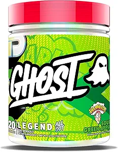 GHOST Legend All Out Pre-Workout Powder, Warheads Sour Green Apple - 20 Servings - Pre-Workout Suplemento para Hombres y Mujeres - Energía " Bombas - Caffeine, L-Citrulline, " Beta Alanine Blend - Sugar Free