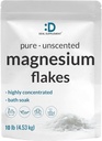 Pure Magnesium Flakes Bath Soaks, 10lbs - Natural Epsom Salt Substitute ¦ High-Absorption Magnesium Chloride Flakes ¦ Hydrates Skin &amp; Promotes Relaxation