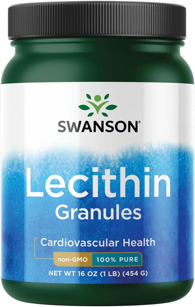 Swanson 100% Pure Lecithin Granules (No-GMO) 16 Ounce (1 lb) (454 g) Granulos