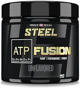 Suplementos de acero ATP-Fusion TEN Optimizado Absorción Creatina Monohydrate Workout Suplemento TEN Bloat Fórmula libre para la recuperación más rápida con polvo de monohidrato de creatina