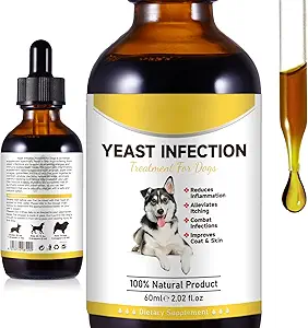 Tratamiento de Infección Natural de Levadura para Perros, Tratamiento de Infección de Perros, Alivio de Alergia de Perros, Ayuda a Apoyar Alivio de Itch, Alivio de Inflamación &amp; Más, Tratamiento de Infección de Ojo para Perros - 2 oz