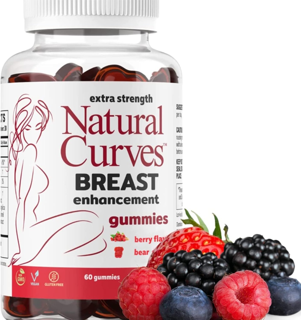 Gummies de mejora de la seno – Soporte de Firmación y Levantamiento Busto – Fórmula Herbal Basada en Planta para Más, Breastas Perkier – Suplemento Femenino de Salud – Hecho en EE.UU. – 60 Gummies