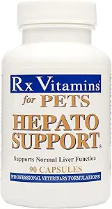 Vitaminas Rx Hepato Soporte para perros &amp; gatos - Cardo de leche para la función saludable del hígado - cápsulas de silicona para mascotas - 90 ct.