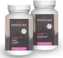Nutrición de picos de montaña Acid Assist " Digestive Support Combo Pack - Gastrointestinal " Salud digestiva - Enzymes, Probiotics, " Nutrient Support - 90 cápsulas vegetarianas