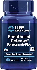 Extensión de vida Defensa endotelial Pomegranate Plus – Pomegranate Seed, Flower And Fruit Extract Formula Supplement for Heart and Endothelial Health – Gluten-Free, Non-GMO – 60 Softgels