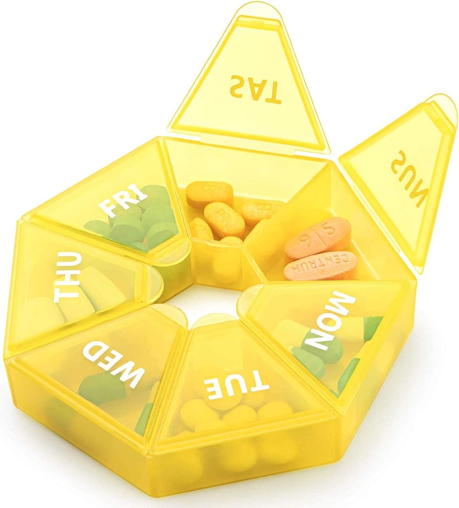 Organizador semanal de píldoras Gran caja de 7 días Organizador de píldoras diarias Caso de medicina para píldoras de aceite de pescado vitamina Suplementos Artritis