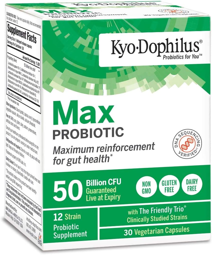 Kyo-Dophilus Max Probióticos, 30 cápsulas vegetarianas