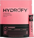 Hydrofy Hydrogen Water + Electrolytes Drink Mix | H2 Hydration Packets with Molecular Hydrogen, Sodium, Potassium, Magnesium, Calcium, and Minerals | No Sugar | Raspberry 25 Ct