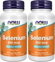 AHORA Suplementos, Selenium (L-Selenomethionine) 200 mcg, Minerales Esenciales*, 90 cápsulas de Veg (Pack of 2)