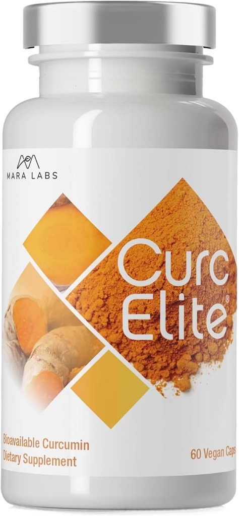 Mara Labs CurcElite Curcumin ANTE Térmeric Extracto 95% Curcuminoides ANTE Vegan, No Fillers, y Non-GMO ANTE 60 Vegan Capsules
