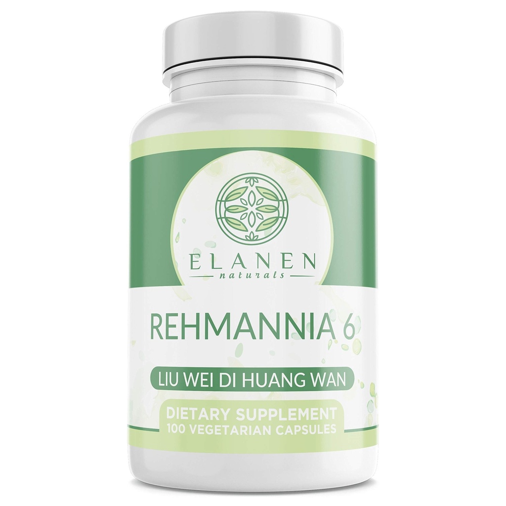 Elanen Naturals Liu Wei Di Huang Wan, Rehmannia 6, Six Flavor Rehmannia, 100 cápsulas vegetales