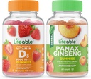 Lifeable Vitamin D 5000 IU + Panax Ginseng, Gummies Bundle - Great Tasting, Vitamin Supplement, Gluten Free, GMO Free, Chewable Gummy