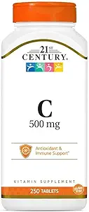 Siglo XXI Vitamina C, 500 mg, 250 Tabletas