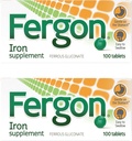 Fergon High Potency Iron Suplemento Tablets, 100 Cuenta, Pack de 2