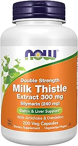 Ahora Comida Ahora Comida, (2 Pack) Silymarin, Milk Thistle Extracto con Artichoke &amp; Dandelion, Doble Fuerza, 300 mg, 200 Veg Caps