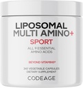 Codeage Multi Amino+ BCAA &amp; EAA Supplement, All 9 Essential Amino Acids, Free-Form Branched-Chain Amino Acid Pills, Sport Supplement, Pre &amp; Post Workout, Liposomal Delivery, Vegan, 240 Capsules