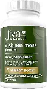 Jiva Botanicals - Irlandés Moss Gummies with Bladderwrack & Burdock Root 3000mg - Immune System Support for Adults - 60 Count