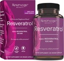 Belleza de reserva, Resveratrol 100 mg, Suplemento antioxidante para la salud cardíaca y celular, apoya el sistema de envejecimiento saludable e inmunológico, Paleo, Keto, 60 cápsulas (60 piezas)