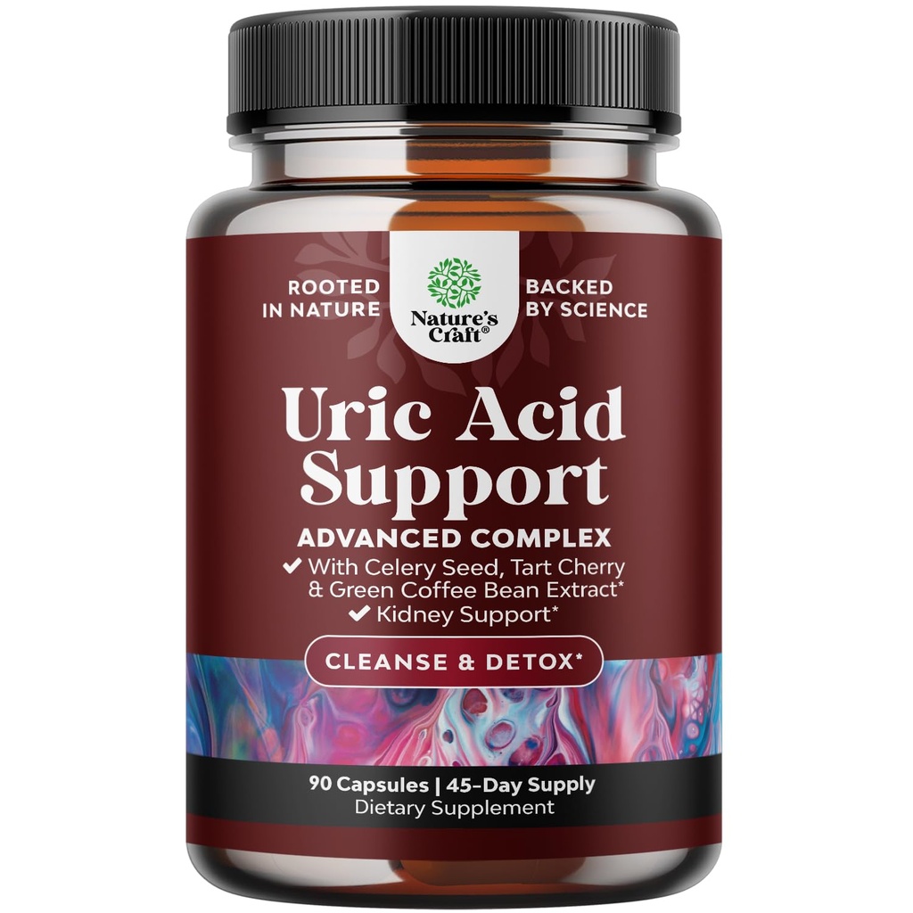 Extracto verde del grano de café para Uric Acid Cleanse " Detox - frijoles de café verde con Turmérica, cereza de tarta " semillas celeosas para adultos - Flush de ácido úrico diario para juntas Soporte " Limpiador del riñón - 90 Ct