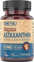 DEVA Nutrición Vitaminas Astaxanthin 12mg, Vegan, Hecho de Haematococcus Pluvialis Microalgae, 30 cápsulas, 1-Pack