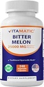Vitamatic Bitter Melon- 25000 mg Equivalent Per Serving (from 25:1 Extract 1000 mg)- 240 Vegetarian Capsules, and Concentrated 25X Potency 100% Vegetarian, All-Natural and Non-GMO