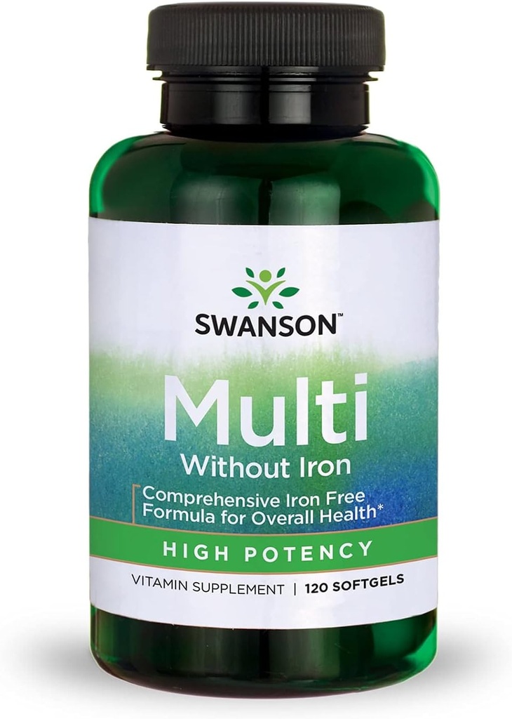 Swanson Multi Sin Hierro Multivitamina Health Suplemento Fórmula 120 Softgels Sgels
