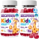 DR. MORITZ Melatonina para niños, Vegan Sleep Aid Suplementos con bajos azúcar, adultos y niños Melatonin Gummies con sabor a fresa, para los años 4+, 60 Condes