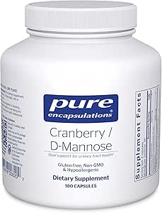 Pure Encapsulations Cranberry D-Mannose - Supports Urinary Tract Health* - with Cranberry Fruit Solids - Vegan " Non-GMO Dietary Supplement - 180 Capsules