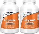 AHORA Suplementos, L-Lysine (L-L-Lysine Hydrochloride) Powder, Supports Collagen Synthesis*, Amino Acid, 1-Pound (Pack of 2)