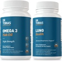 Dr. Tobias Omega 3 Fish Oil " Lung Health Supplements for Heart, Brain &amp; Immune Support, Lung Cleanse " Detox Formula for Bronchial " Respiratory System, 60 cápsulas