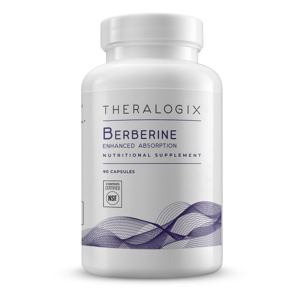 Theralogix Berberine Enhanced Absorption - 90-Day Supply - Made with Berberine Phytosome to Help Support Healthy Metabolism &amp; Hormone Balance* - NSF Certified - 90 Capsules