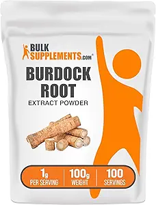 BulkSupplements.com Burdock Root Extract Powder - Burdock Root Powder, Herbal Supplement - Vegan & Gluten Free, 1g per Serving, 250g (8.8 oz) (Pack of 1)