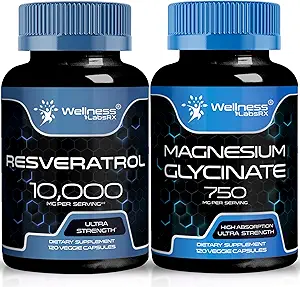 WELLNESS LABSRX Resveratrol Capsules 10000 - Magnesium Glycinate Capsules