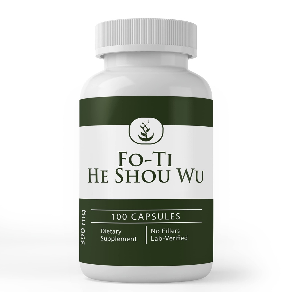 Ingredientes originales puros Fo-Ti (He Shou Wu), (100 capsules) Siempre puros, sin aditivos ni artillería, Lab Verified