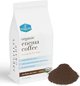 PureLife Enema Coffee- 1 Lb - Organic Gerson Specific - Ground - Mold & Fungus Free - Air Roasted Medium / Shipped Fresh- American Owned and Operated Since 2012