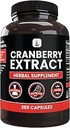 PURE ORIGINAL INGREDIENTS Cranberry Extract (365 Capsules) No Magnesium Or Rice Fillers, Always Pure, Lab Verified