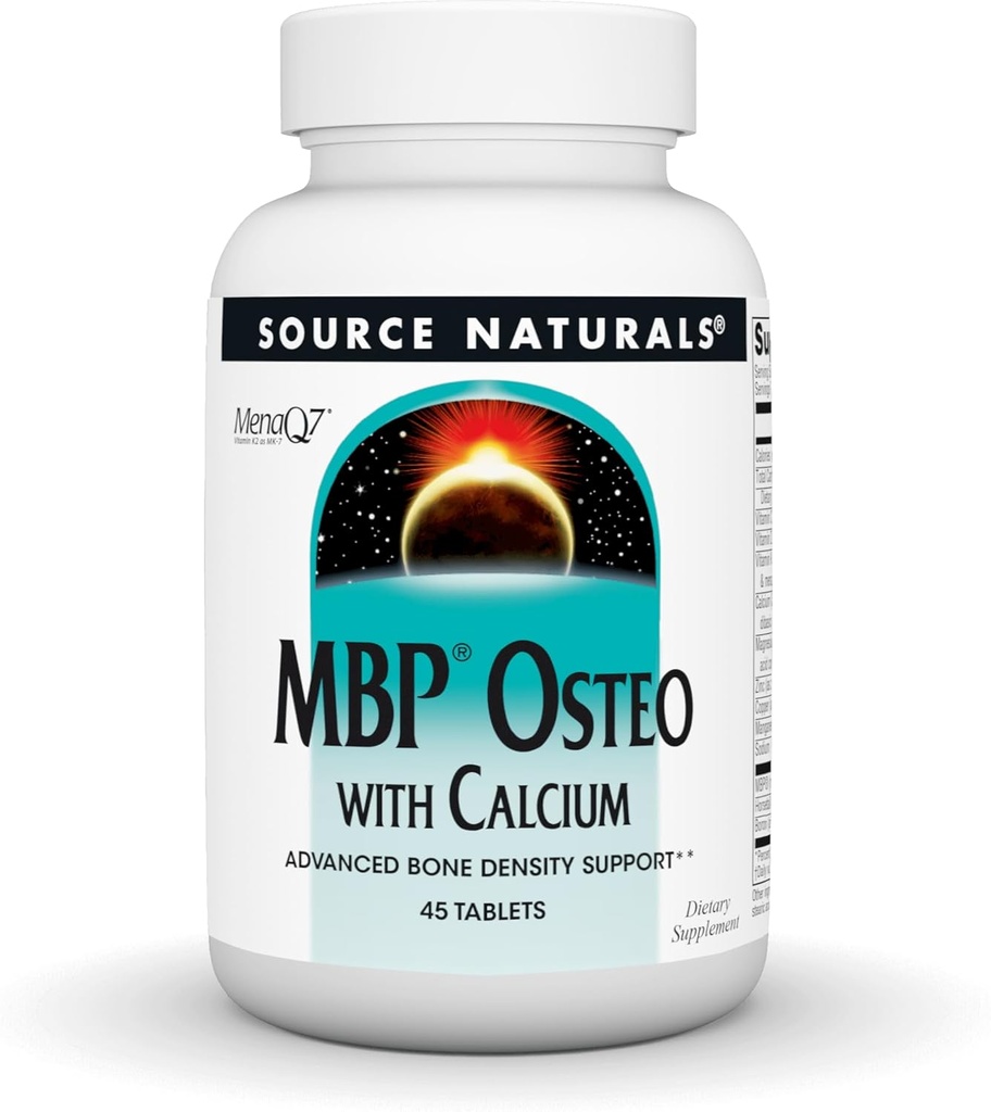 Fuente Naturals MBP Osteo con Calcio, Soporte de Densidad de Hueso Avanzado*, 45 Tabletas