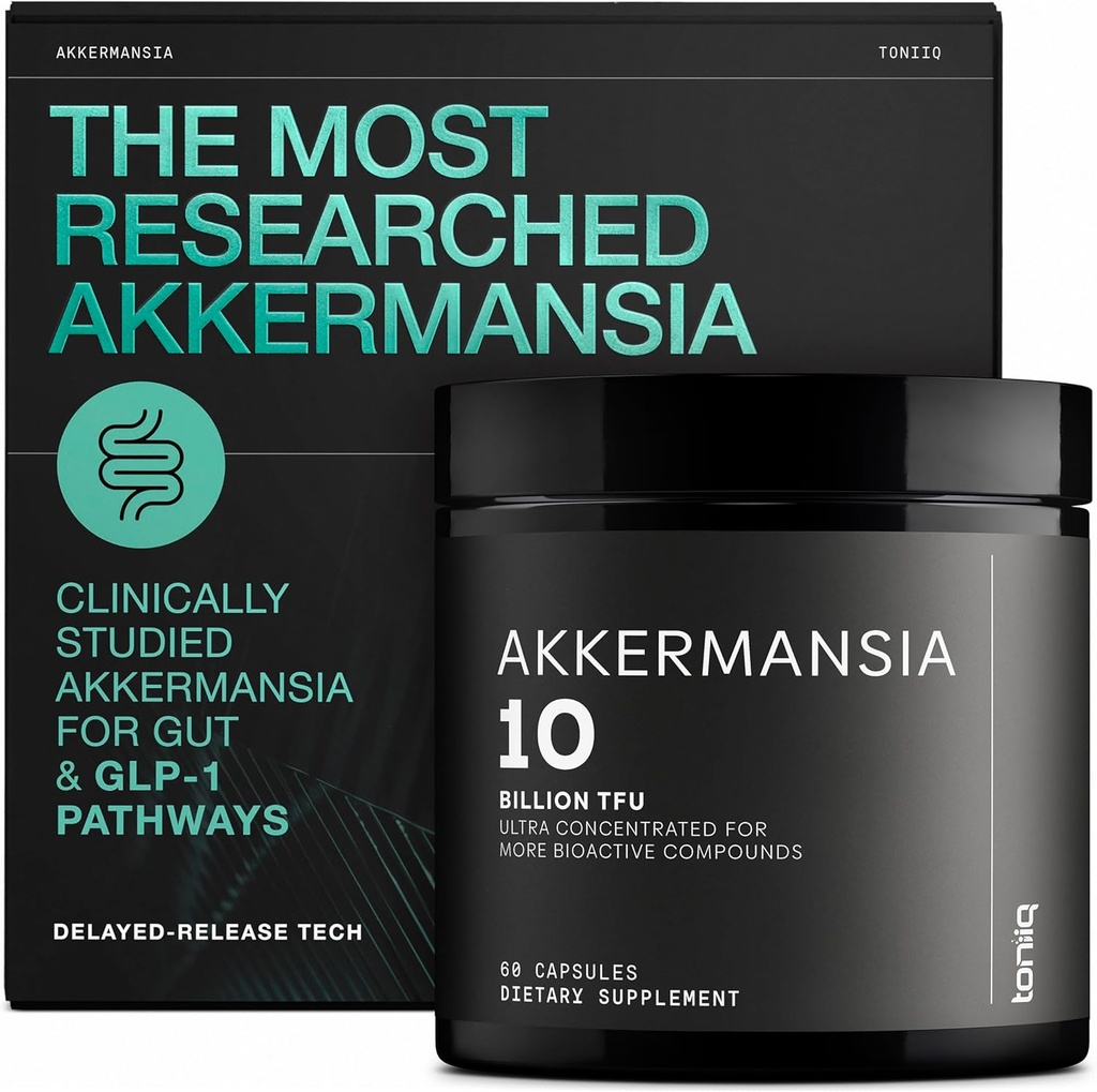 Toniiq Akkermansia Probiotic – 10 Billion TFU – Supports Gut Health & GLP-1 Activity