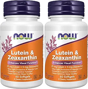 AHORA Suplementos, Lutein " Zeaxanthin con 25 mg Lutein y 5 mg Zeaxanthin, 60 Softgels (Pack of 2)