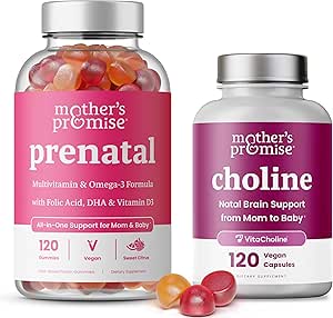 La promesa de la madre Gummies prenatales " Choline Capsules Bundle