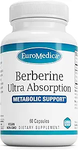 EuroMedica Ultra Absorción - Brain &amp; Liver Health Support Supplement - Ultra-Absorption Support Supplement with Indian Barberry Root Extract - Vegan Capsules Aid Metabolic Health - 60 cápsulas