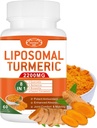 2200mg Liposomal Turmeric Curcumin Suplemento con la Absorción Mejorada del Pepper Negro y el jengibre - 95% Curcumin Extract for Joint Support 60 cápsulas