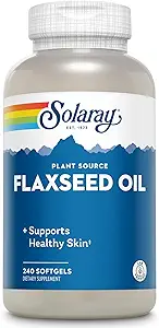 SOLARAY Flaxseed Oil 3000 mg with Omega 3 6 9, Flax Seed Softgels for Skin Health, Triple Omega Suplemento, Non-GMO, Gluten Free, Lab Verified - 60-Day Guarantee - 80 Servings, 240 Softgels
