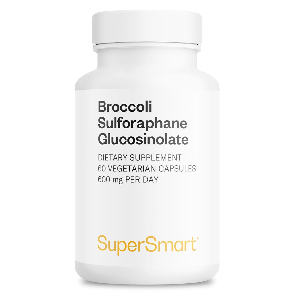 SUPERSMART - Brócoli Sulforaphane 300 mg - Estándarizado a 10% Sulforaphane Glucosinolate - Immune System Booster Silencio No GMO &amp; Gluten Gratis - 60 Vegetarian Capsules