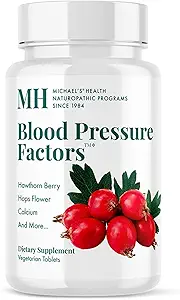 MICHAEL'S Health Naturopathic Programs Blood Pressure Factors - 60 Tablets Vegetarianos - Proporciona soporte de equilibrio fluido - Kosher - 20 Servimientos