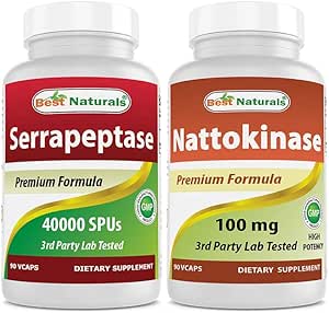 Mejores Naturales Serrapeptase 40000 SPU &amp; Nattokinase 100 Mg