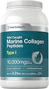 Horbäach Marine Collagen Powder 2.2 lbs ← Hidrolyzed Collagen Peptides ← Desagradable, Paleo, Non-GMO, Gluten Free Supplement