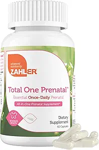 Zahler - Total One Prenatal Vitamins for Women (60 Count) Daily Multi Vitamin Prenatals with Folic Acid, Iron, Zinc & 19 Other Essential Vitamins & Minerals - Kosher Pre Natal Multivitamin Capsules