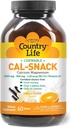 País Vida Cal-Snack, Calcio Chewable, Magnesio con Vitamina D, 1000mg/500mg/50 UI, Sin lácteos, Sabor Naranja Vainilla, 60 Wafers, Gluten certificado gratis, Vegan certificado